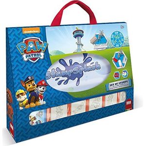 Multiprint Stempel Splash Paw Patrol Boy, waterstempelset, 100% Made in Italy, stoffen toverbord, waterinktpen, stempels voor kinderen, in hout en natuurlijk rubber, cadeau-idee, art. 45903