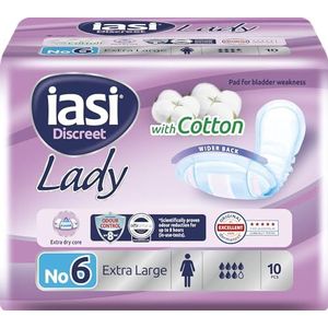 IASI Discreet Lady Maandverband voor urineafscheiding, licht en middelgroot, maat XL, 10 stuks