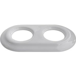 Inbouwframe 2 elementen, wit porselein, ideaal voor elektrische installaties en moderne interieurs.