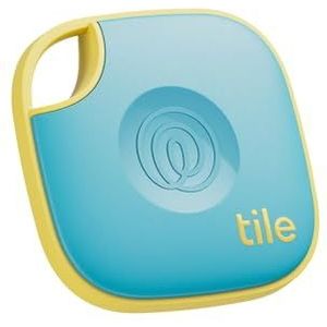 Tile by Life360 Mate - Bluetooth-tracker, sleutelfinder en itemfinder voor sleutels, tassen en meer. Telefoonzoeker. Zowel iOS- als Android-compatibel. 1 stuk (aqua lemon)