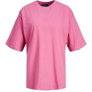 JACK & JONES Jjxx Jxandrea Ss Loose Every Logo Tee Noos T-shirt voor dames, Carmine Rose/Print: magenta Jjxx-logo, S