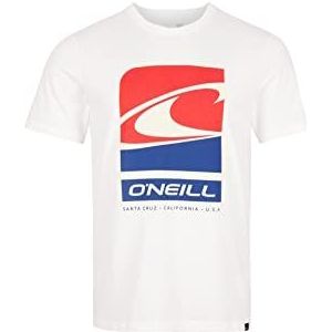 O'NEILL Tees Short Sleeve Flag Wave T-shirt, 11010 Snow White, Regular (3-pack) voor heren