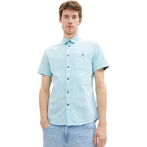 TOM TAILOR heren overhemd, 32384 - Blauwe Witte Dotted Structuur, XL