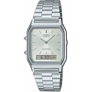 CASIO Analoog dameshorloge kwarts met roestvrijstalen armband AQ-230A-7AMQYES, zilverkleurig, AQ-230A-7AMQYES