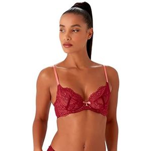 Gossard Superboost Lace N/P Plunge BH voor dames, ondoorzichtig, Cranberry/Framboos Sorbet, 80C