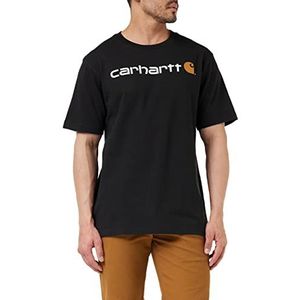 Carhartt Relaxed Fit Heavyweight T-shirt met korte mouwen en logo heren T-Shirt T-shirt, Zwart, M