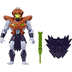 Masters of the Universe Origins Actiefiguur, Rise of Snake Men Snake Armor Skeletor, beweegbaar MOTU speelgoed met accessoire en mini-stripboek, verzamelobject HKM68