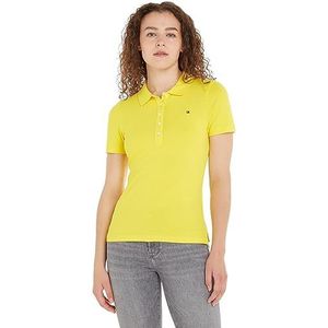 Tommy Hilfiger 1985 Slim Pique Polo Ss S/S Polo's dames, Levendig Geel, XXS