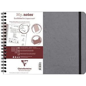 Clairefontaine 782465C - Age Bag My.Notes cahier reliure intégrale à marge détachable 25x19cm 120p détach. ligné gris