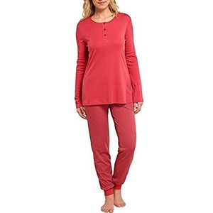 Schiesser Damespyjama geselecteerd premium pak, lang, tweedelige pyjama, rood (500), 46