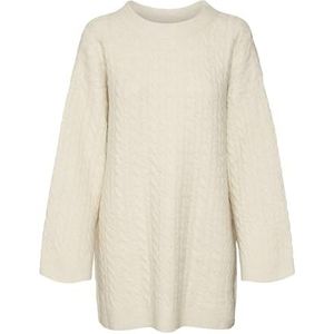 VERO MODA Dames VMHEIDI Wide LS O-NK Long GA Boo trui, berken/detail: melange, M, Birch/Detail:melange, M