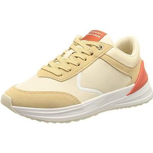 Tommy Hilfiger Fw0fw06621 Sneakers voor dames met hieldetail, Beige Suikerriet, 38 EU