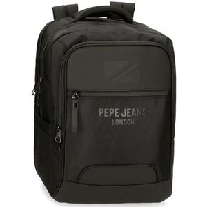 Pepe Jeans Bromley Laptoprugzak, zwart, 31 x 44 x 15 cm, polyester, 20,46 l, Zwart, Eén maat, laptoprugzak
