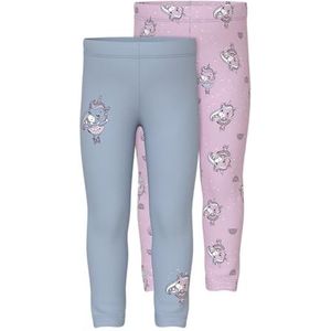 NAME IT Meisjes Nmfvivian 2P AOP leggings (2 stuks), subdued blue, 122