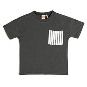 Koton Babyboys T-shirt met korte mouwen, ronde hals, één zakje, detail, katoen, grijs (910), 6-9 Maanden