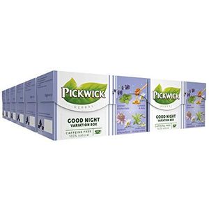 Pickwick Herbal Good Night Variatiebox Kruidenthee met 4 Verschillende Smaken (80 Theezakjes) Cafeïnevrij - 12 x 20 Zakjes
