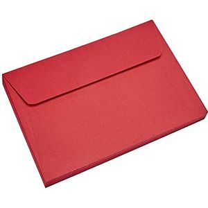 Clairefontaine 5586C, verpakking met 20 zelfklevende enveloppen, formaat C6, 11,4 x 16,2 cm, 120 g, kleur: rode aalbessen, uitnodiging voor evenementen en correspondentie, Pollen-serie, glad premium