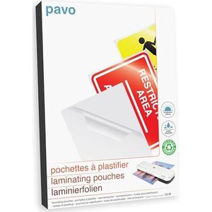 Pavo - Premium Lamineerhoes DIN A3, 2 x 125 micron, 100 stuks, Glanzend/lamineerhoezen/Lamineersheet, 8005895