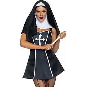 scala Naughty Nun Kostuums Zwart, Wit L