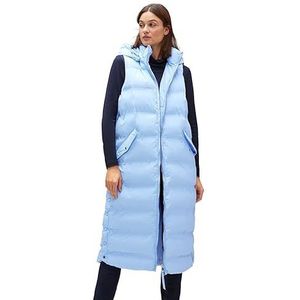 STREET ONE Dames A220194 gewatteerd vest lang, Light Arctic Blue, 46, Licht Arctisch Blauw, 46