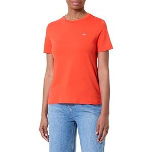 GANT Reg Shield Ss T-shirt voor dames, Marled Red, XS