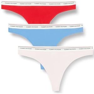 Tommy Hilfiger 3 Pack Thong (Ext Sizes) flip-flops, Fierce Red/Blue Spell/Pearly Pink, XL dames, Fierce Red/Blue Spell/Pearly Pink, XL