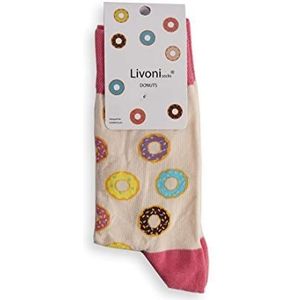 Livoni Kleurrijke donut-sokken, maat 39-42, meerkleurig, M, Meerkleurig, M