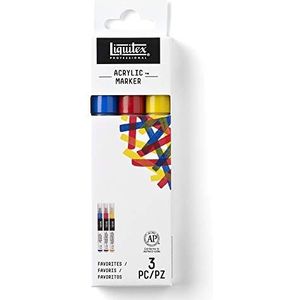 Liquitex 3699243 Professional Paint Marker Set - 3 fijne acrylmarkers van kunstenaarskwaliteit, lichtecht - Fine Set 3 x 2mm, Colour Fine Set