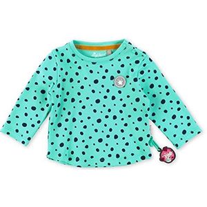 Sigikid Babymeisjes shirt met lange mouwen van biologisch katoen T-shirt, turquoise/gestippeld, 74