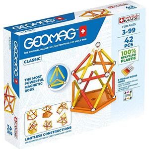 Geomag Classic - 42 Pieces - Magnetic Construction for Children - Green Collection - 100 Percent Recycled Plastic Educational Toys