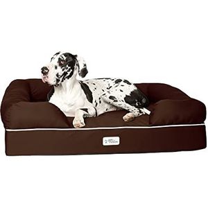 PetFusion Ultimate Memory Foam Hondenbed Jumbo Lounge Orthopedisch Comfortabel Groot Waterdicht Bed Voor Extra Grote Honden - Chocoladebruin - XX-Large (127 x 102 x 33cm)