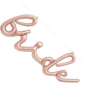 Unique 11086 - Letterballon Bannerset - „Bride“ - Roségouden Kleur - 1 Stuk (Pak van 1)