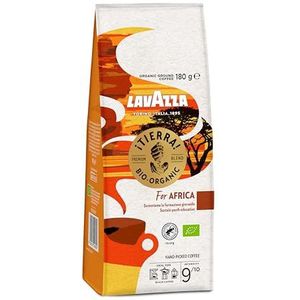Lavazza Tierra voor Afrika, 100% biologische Arabica middelgrote gebraden gemalen koffie, 180 g, (Pack van 6)