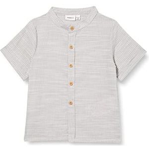 NAME IT Nmmhebos SS Shirt voor baby's, grijs (Stormy Weather), 86 cm