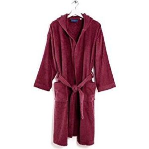 Caleffi Menorca badjas met capuchon, katoen, bordeaux, L, 75835