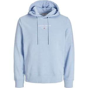 JJ REBEL Heren Jrebjeans Rebel Print Sweat Hood Sn, Chambray Blue, S