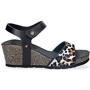 Panama Jack Victory Leopard B2 Wedge Sandaal voor dames, Crudo B2, 38 EU