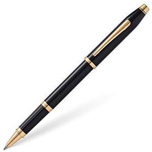 CROSS Century II Black Lacquer Rollerball Pen met 23CT Vergulde Afspraken incl. Luxe Geschenkdoos - Hervulbare Rolling Ball Pen