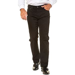 JP 1880 Heren grote maten herenkleding L-8XL tot 70, broek, comfortabele tailleband, regular fit, stretch, katoen, 5-pocket-vorm 702613, zwart, 60