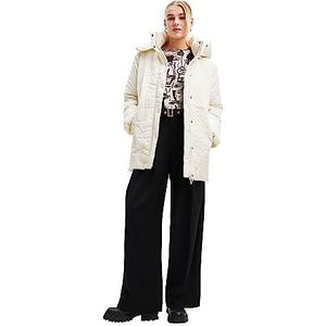 Desigual Dames Tulip Woman Woven Padded Long Overcoat, wit, XXL