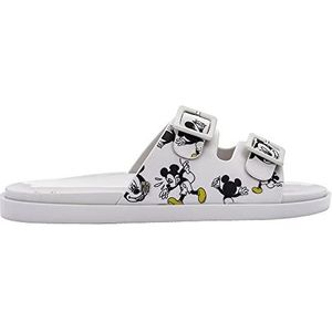 MELISSA Wide + Mickey and Friends AD, platte damessandalen, zwart, maat 38, Zwart, 38 EU