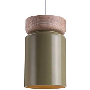 Lussiol 250563 Hanglamp, keramiek/hout, 40 W, groen