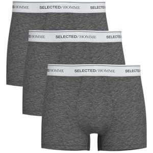 SELETED HOMME SLHLIAM 3-Pack Trunk NOOS, Medium Grey Melange/Detail: Wb1 - Wit, XL