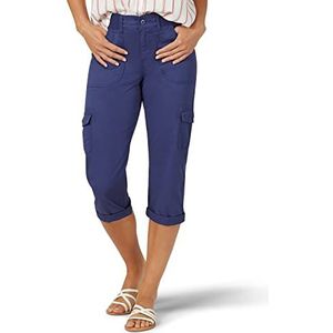 Lee Women's Relaxed Fit Austyn Knit Waist Cargo Capri Pant, Ink Blue, 6