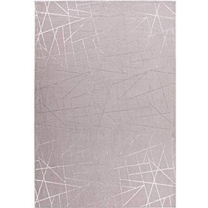 Hoogpolig tapijt taupe zilver slaapkamer zacht pluizig effen kleur 80x150cm