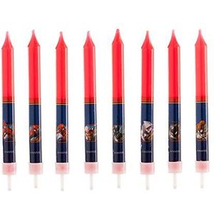 dekora - Verjaardag kaarsen Spiderman tandenstoker voor decoratie 9 cm - 8 stuks