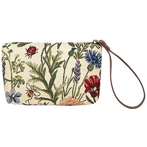Signare Tapestry Kleine Polsbandje Clutch Bag voor Vrouwen, Dames Polsbandje Portemonnees met Polsband & Ritssluiting, Ochtendtuin