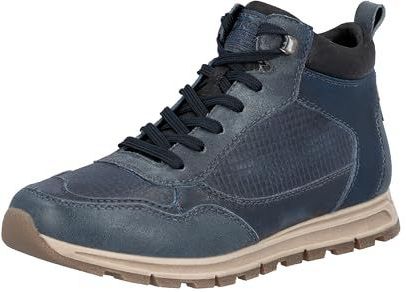 Rieker - Veterlaarzen - Blauw - Wide Fit - Uitneembare Zool - Ritssluiting