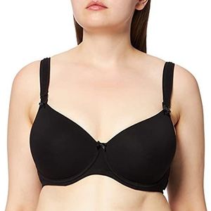 Noppies Cotton Comfort Nursing Beha voor dames, gevoerde beha, ondoorzichtig, zwart (black C270), 70C