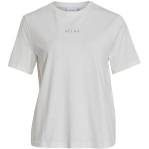 VILA - VISybil - T-shirt - Zilvergrijs/Wit